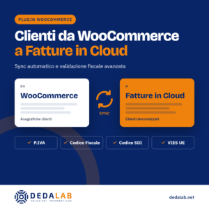 Plugin Wordpress per esportazione importazione clienti da WooCommerce a Fatture in Cloud con Sync Automatico e Validazione Fiscale Avanzata (P.IVA, CF, SDI UE)